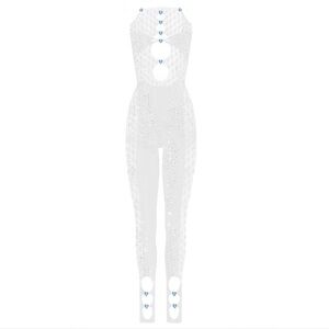 POSTER GIRL White Jumpsuit with Blue Accents